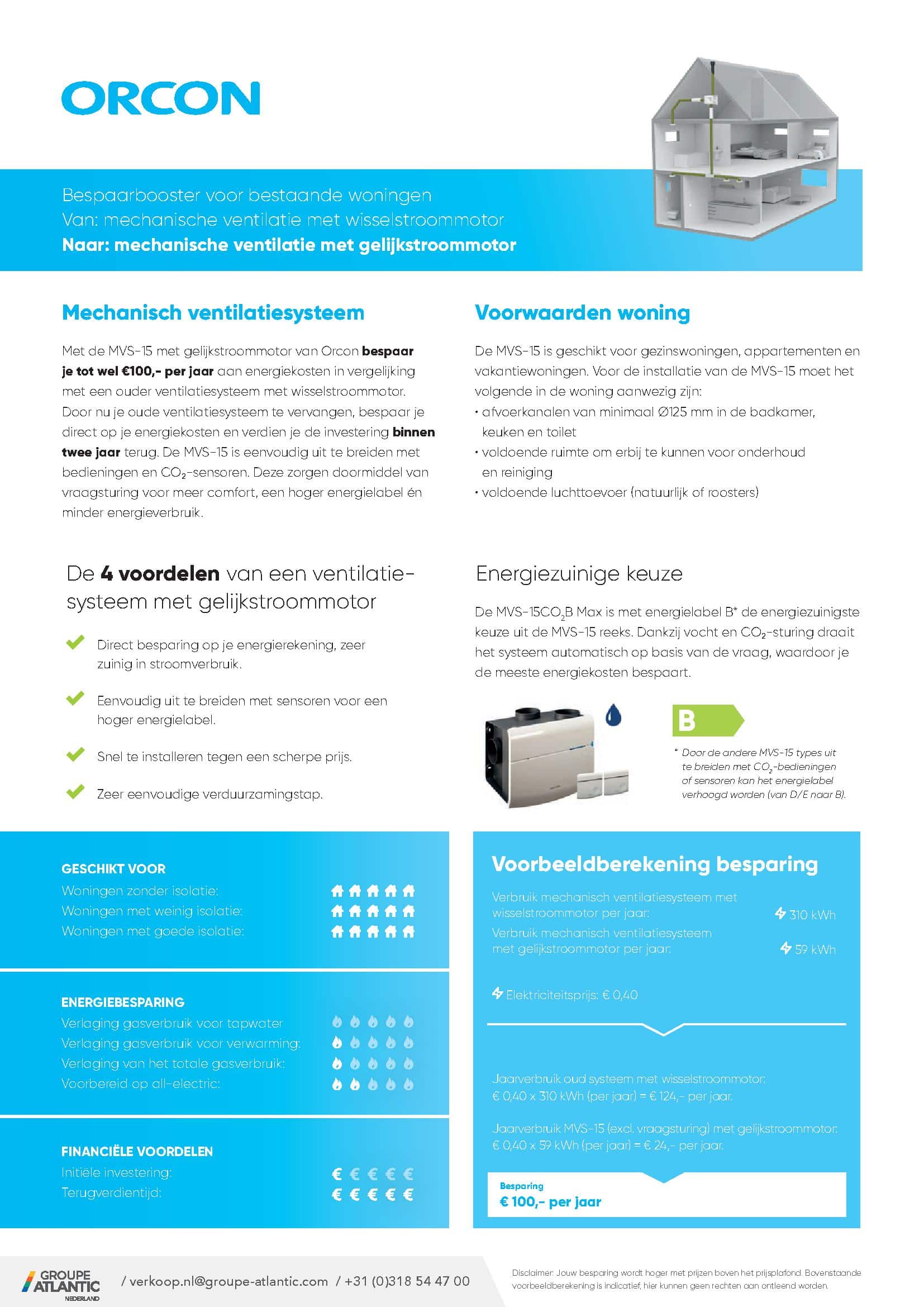 Bespaarbooster Orcon MVS-15 - Groupe Atlantic Nederland
